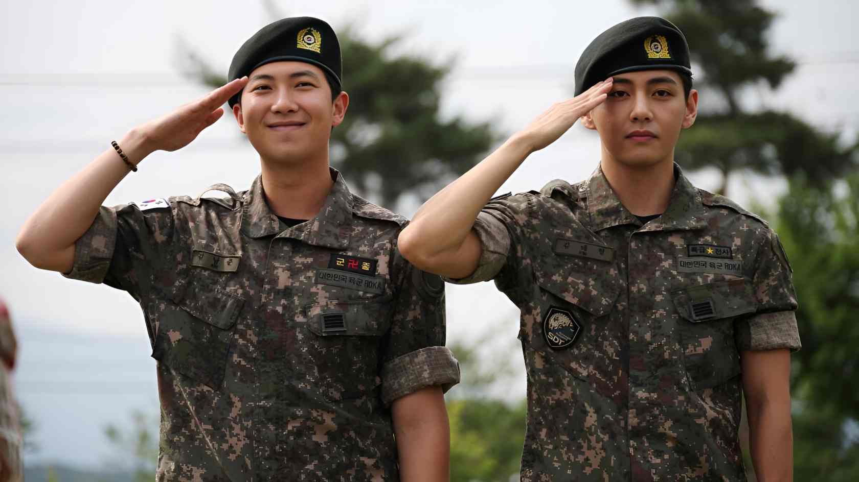 BTS members RM and V leave military, tease group reunion