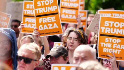 Protests greet Trump in Scotland over Gaza, immigration and energy policies