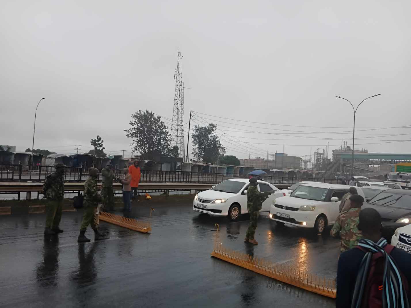 A roadblock on Thika Super Highway. PHOTO/Handout