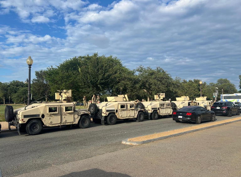 National guard deployed to Washington DC amid Trump’s crime crackdown